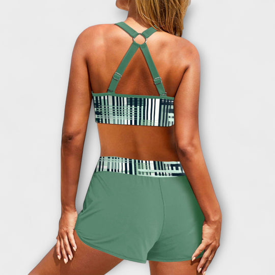 Janelle | Biquíni de Cintura Alta com Textura Canellada