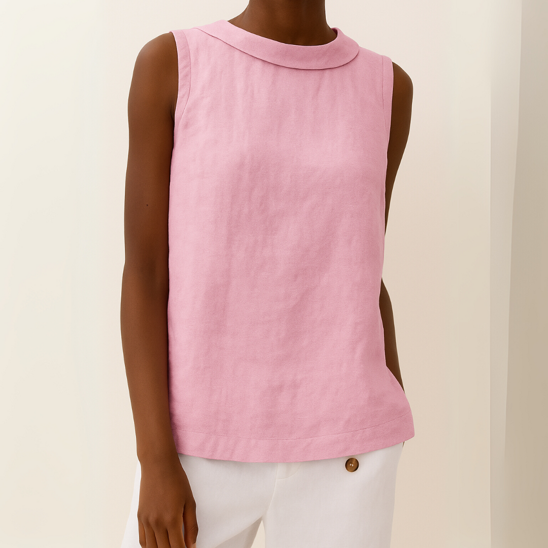 Maria™ | Blusa Sem Mangas com Gola Rolê