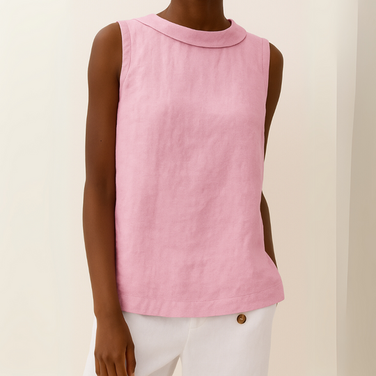 Maria™ | Blusa Sem Mangas com Gola Rolê
