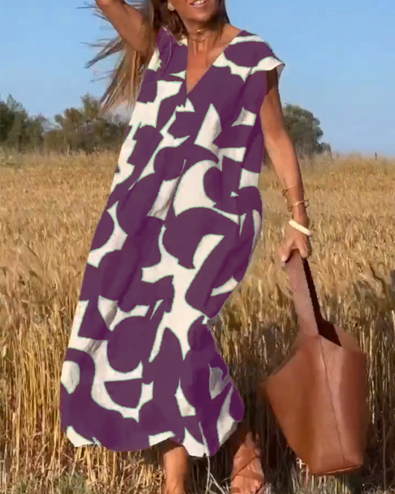 Kendall - Vestido Abstrato Relaxado