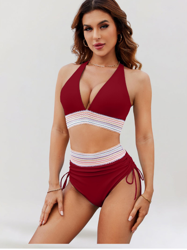 Frances | Conjunto de Biquíni de Cintura Alta com Controle de Barriga