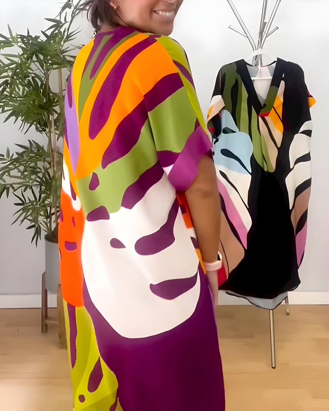 Rianna - Vestido com Estampa Abstrata