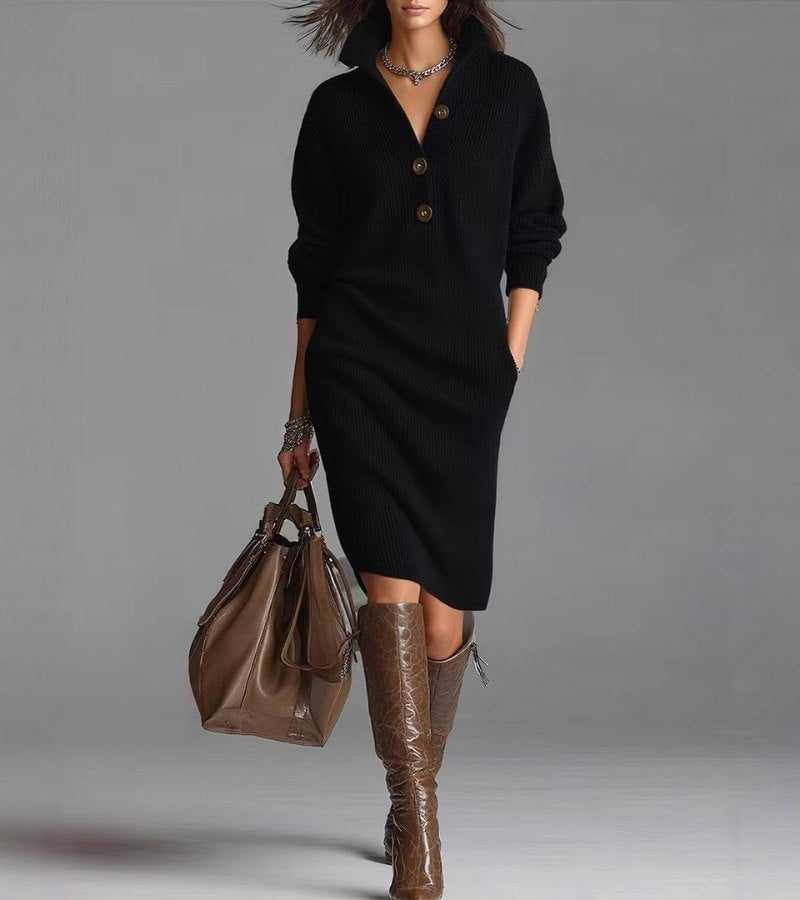 Toshiko - Vestido Longo de Malha Elegante