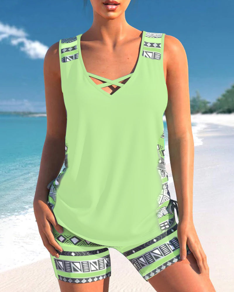 Sylvia | Tankini com Estampa Geométrica