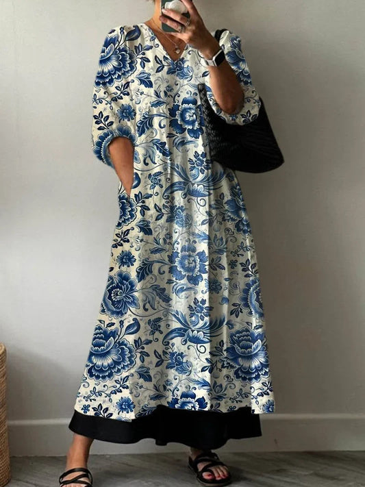 Vestido Elegante com Estampa Mia