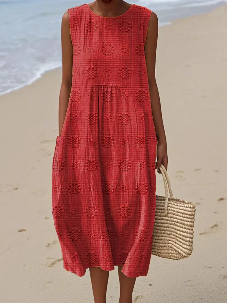 Beatrice - Vestido Elegante Sem Mangas com Bolsos