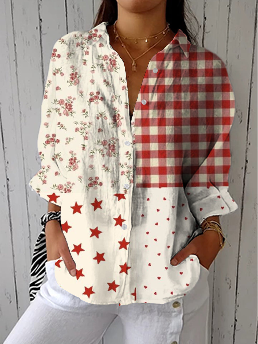 Blusa Laylani™ com Patchwork Estilo Country
