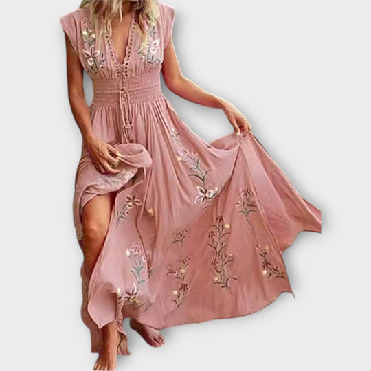 Felizia – Vestido Boho com encantadoras bordados