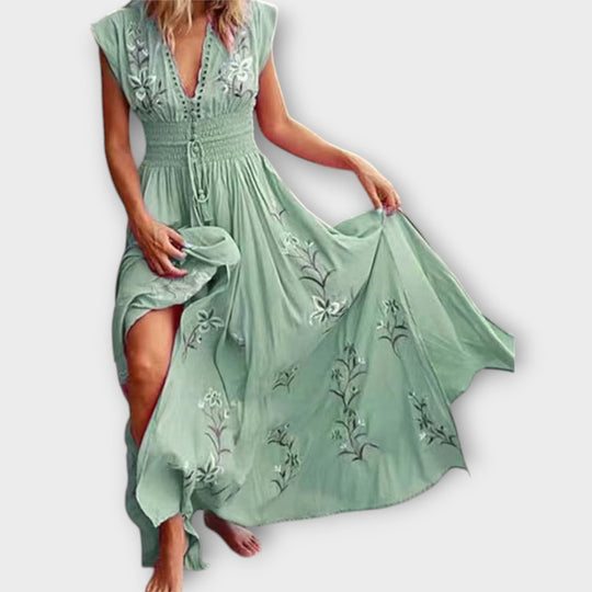 Felizia – Vestido Boho com encantadoras bordados