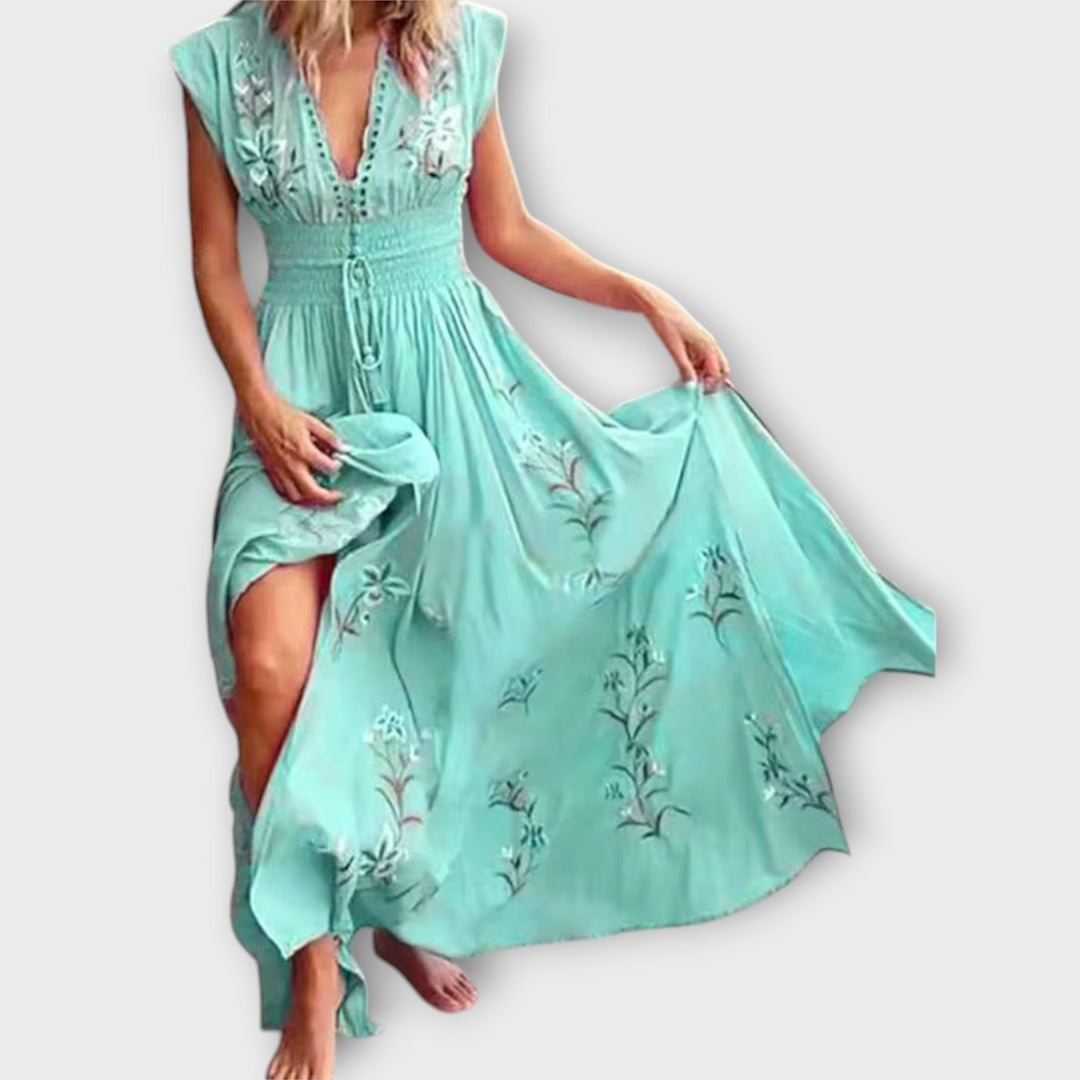 Felizia – Vestido Boho com encantadoras bordados