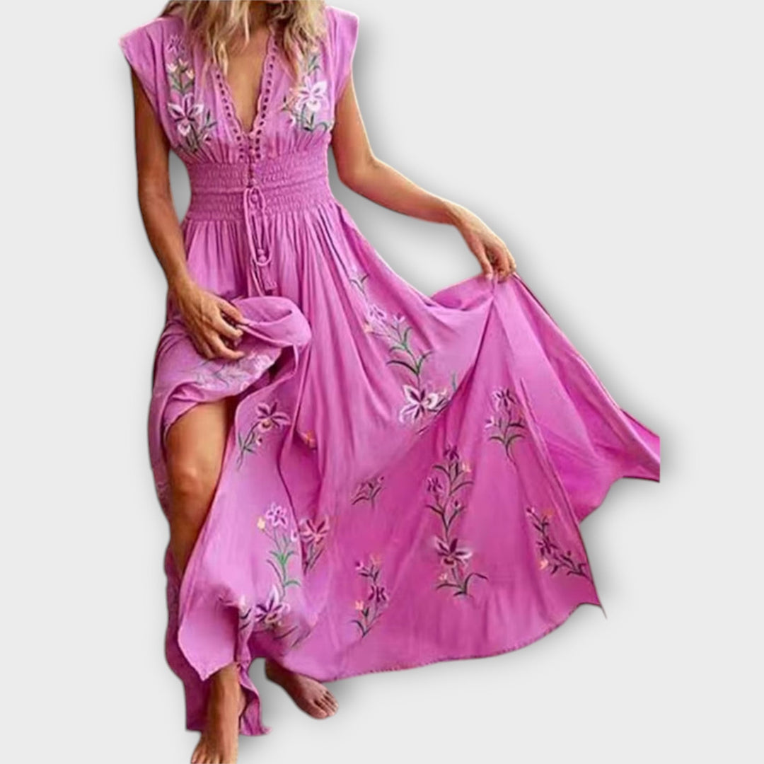 Felizia – Vestido Boho com encantadoras bordados