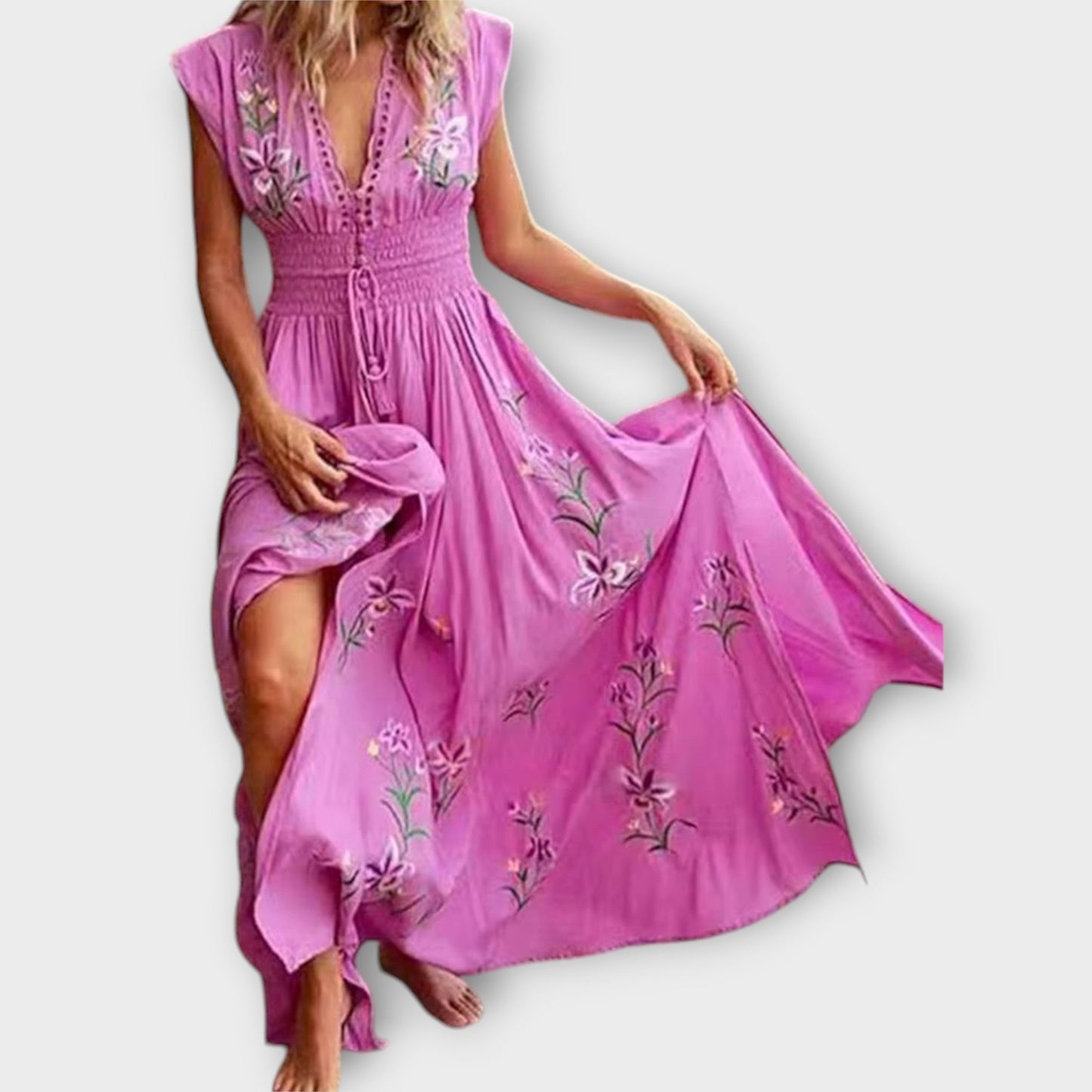 Felizia – Vestido Boho com encantadoras bordados