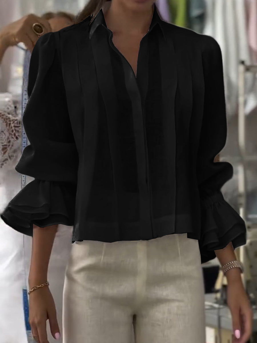 Madeleine | Blusa de algodão com pregas que valorizam