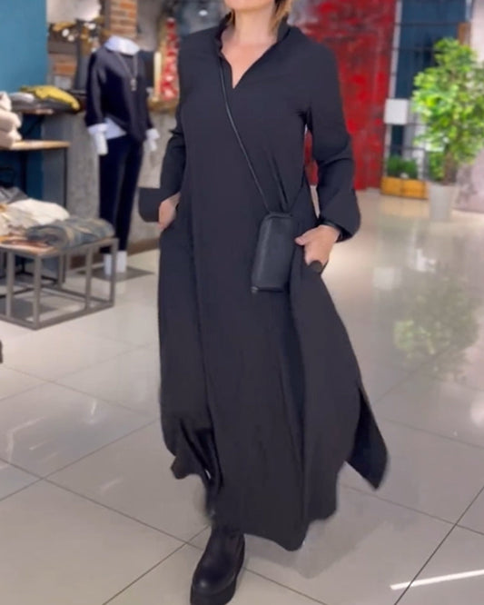 Evie - Vestido Maxi Solto com Estilo Retrô