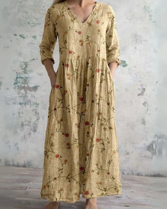 Tereza | Vestido Maxi Floral Vintage