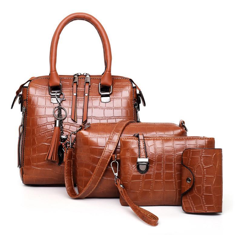 Evelyn - Elegância do Dia a Dia Conjunto de Bolsas de Couro com 4 Peças