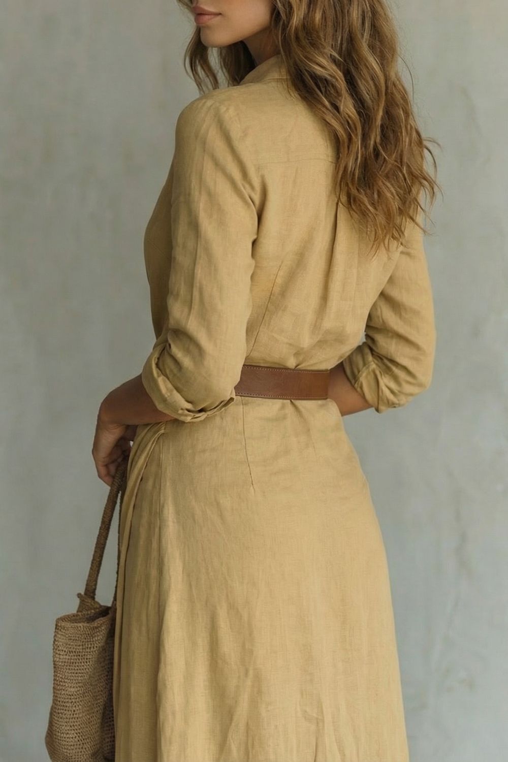 Azura | Vestido Maxi com Cinto e Decote em Botões