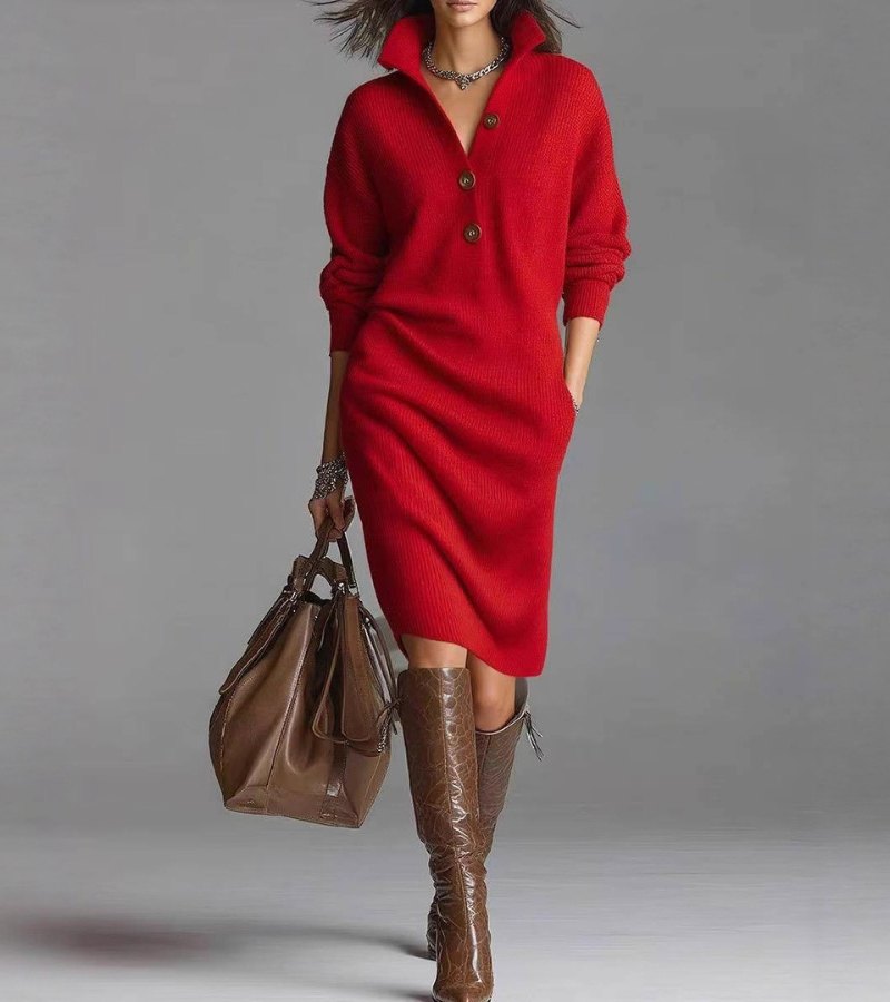Toshiko - Vestido Longo de Malha Elegante