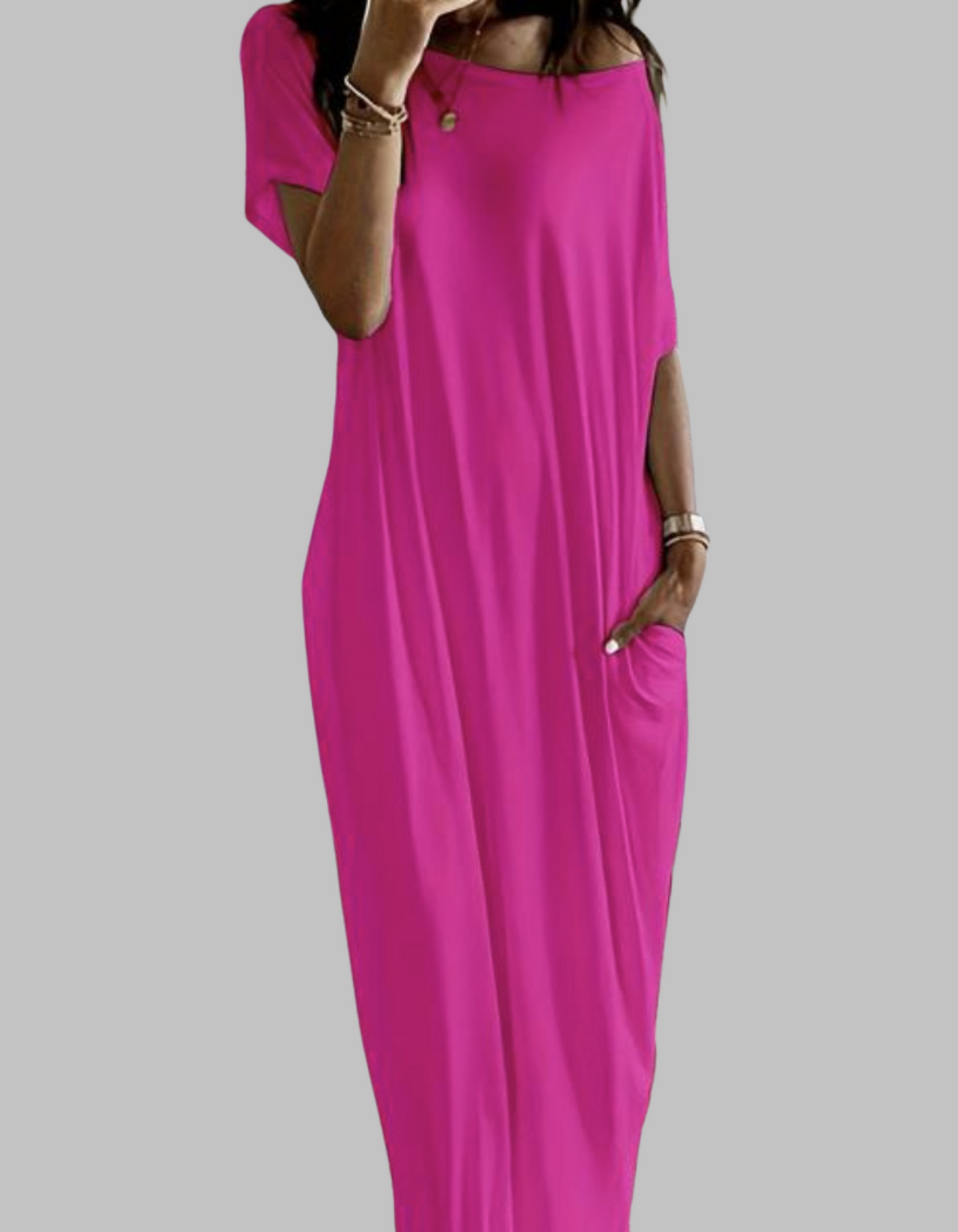 SHAEL™ - Camisola de Dormir com Decote Redondo e Corte Solto