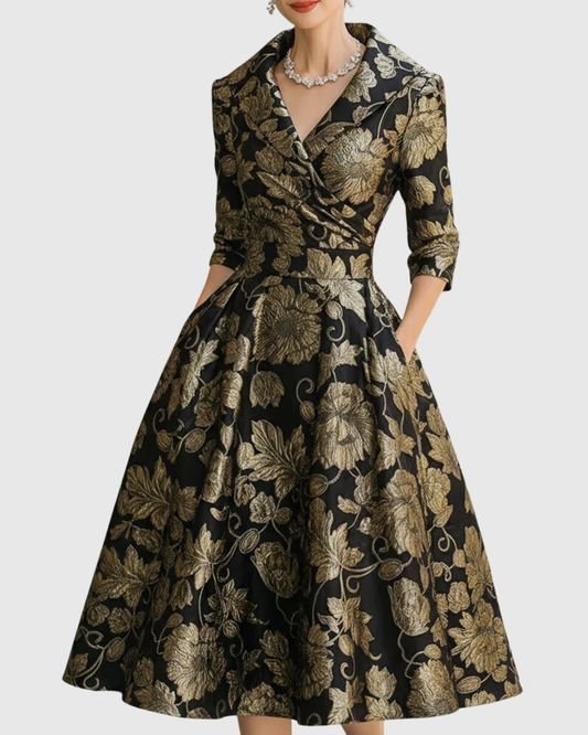 Riley™ | Vestido Midi Bordado Floral