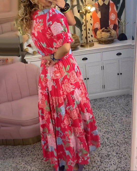 Rosae | Vestido Maxi Floral Vibrante – Sinta-se Linda, Sem Esforço