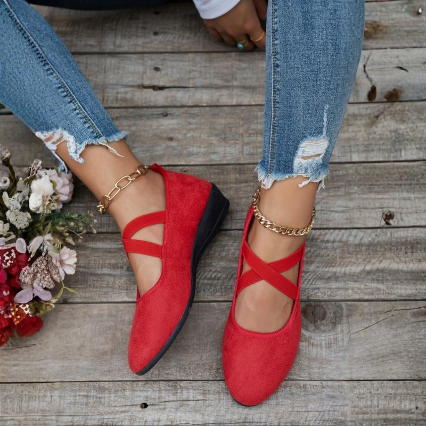 ANGEL™ - Sapatos Slip-On Confortáveis com Salto Fechado
