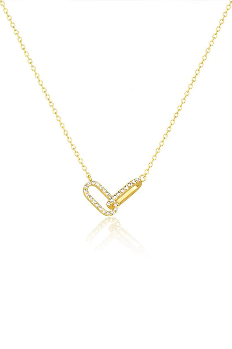 Pingente Duplo em Forma de Oval com Diamante