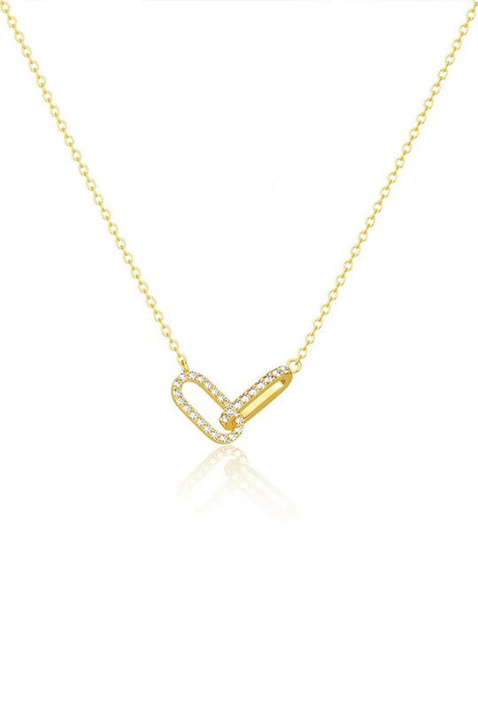 Pingente Duplo em Forma de Oval com Diamante