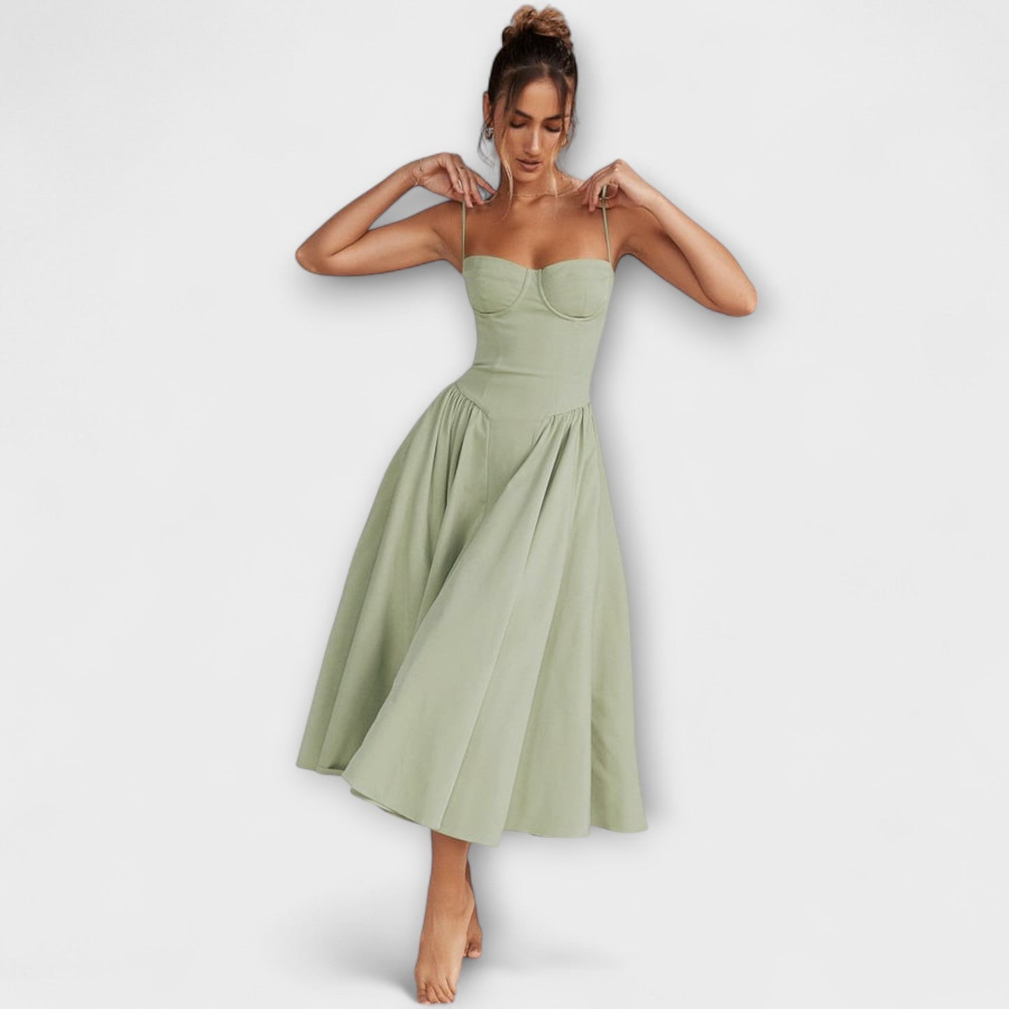Rosalie - Vestido de Corset Sem Mangas Refinado