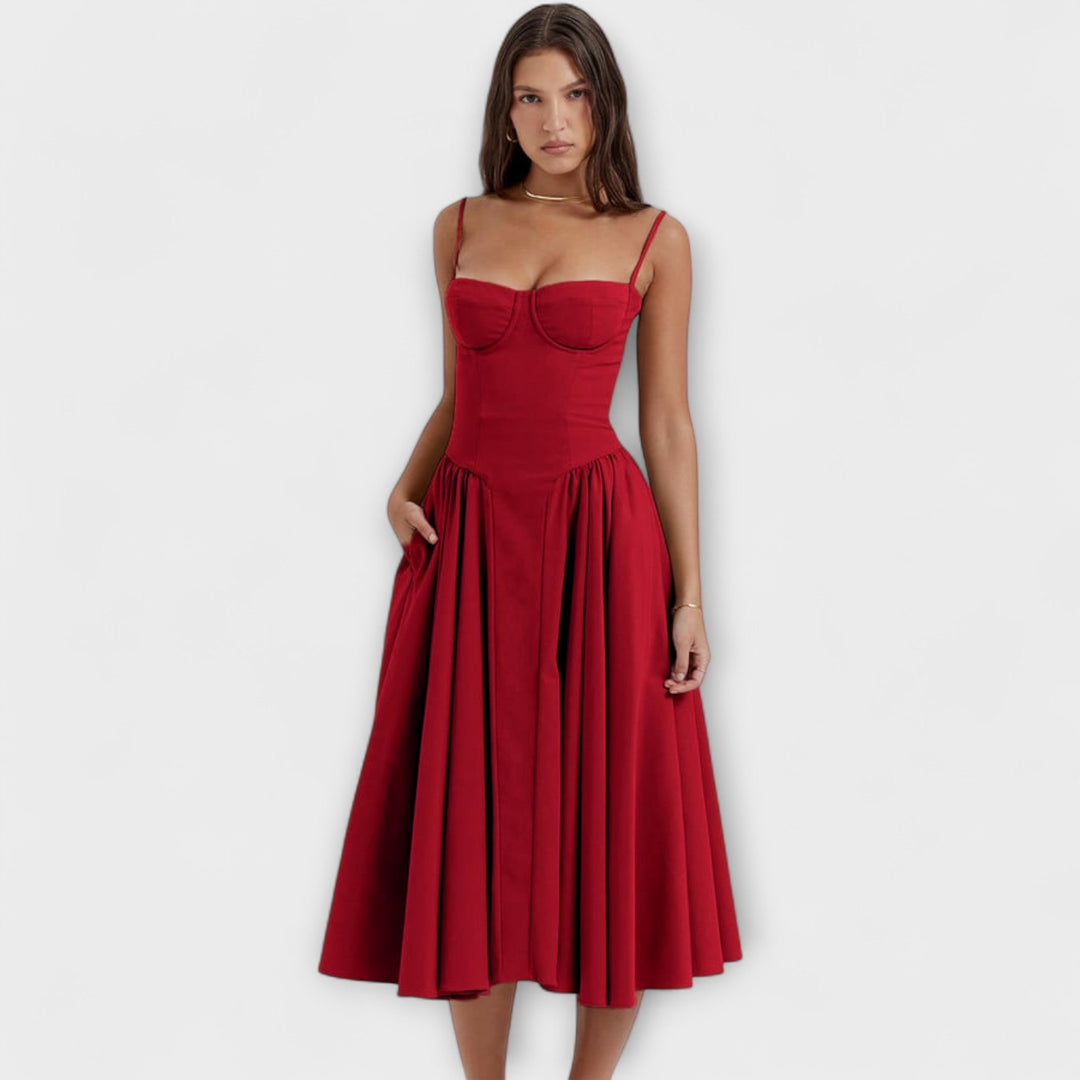 Rosalie - Vestido de Corset Sem Mangas Refinado