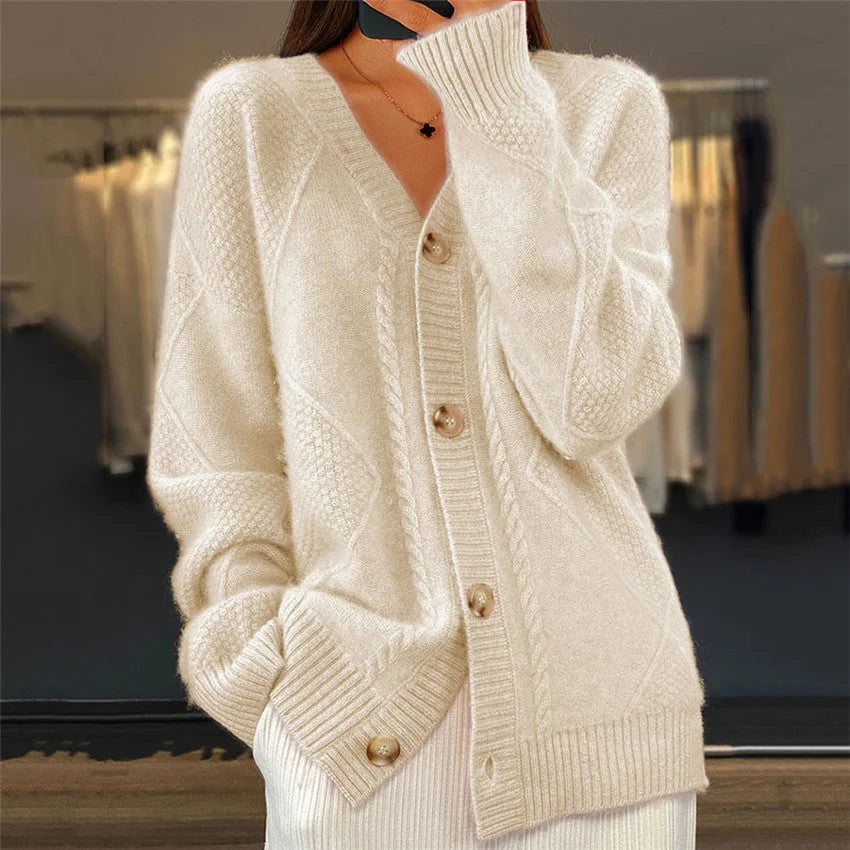 Tanner - Cardigan Confortável em Cashmere com Decote em V
