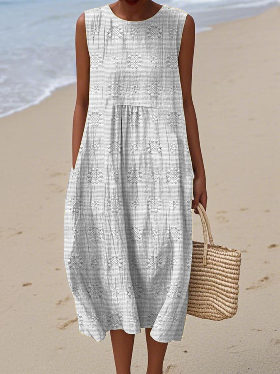 Beatrice - Vestido Elegante Sem Mangas com Bolsos
