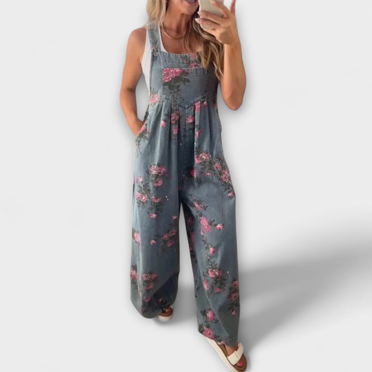 Mirona - Macacão de Denim com Corte Relaxado