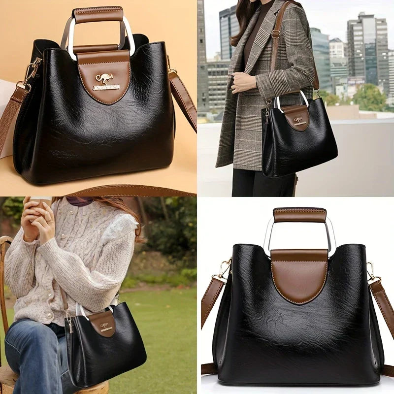 Isabella - Bolsa Bucket de Couro Chic