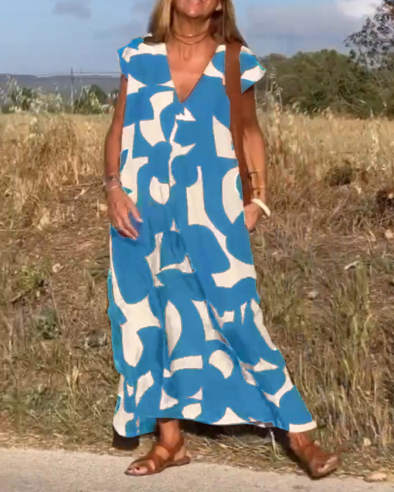 Kendall - Vestido Abstrato Relaxado