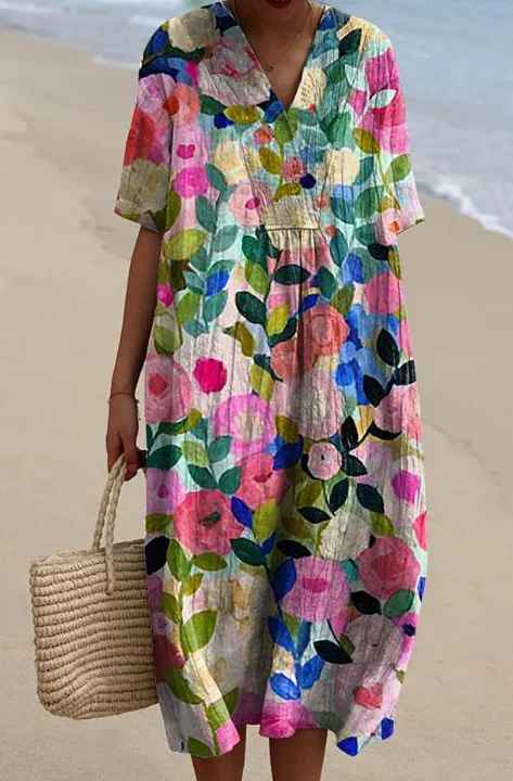 Fenna™ | Vestido Impresso Brisa de Verão