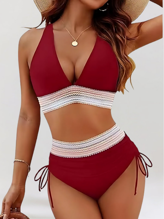 Frances | Conjunto de Biquíni de Cintura Alta com Controle de Barriga