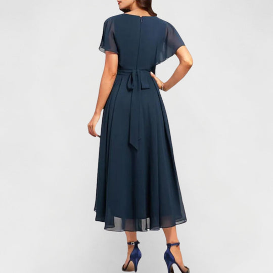 Catalina - Vestido Longo com Decote em V Fluido
