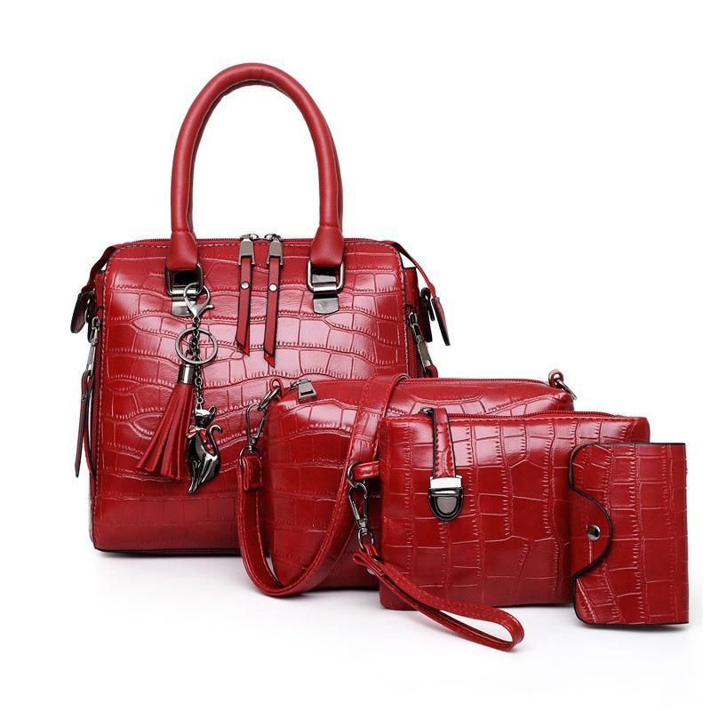 Evelyn - Elegância do Dia a Dia Conjunto de Bolsas de Couro com 4 Peças
