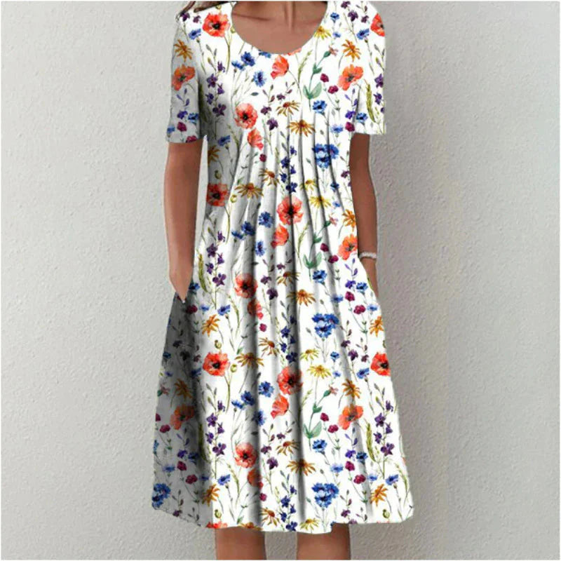 Sofia™ | Vestido Floral Estiloso e Casual com Bolsos