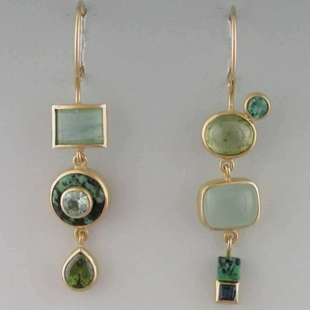 Brincos Pendentes Vintage Verdes