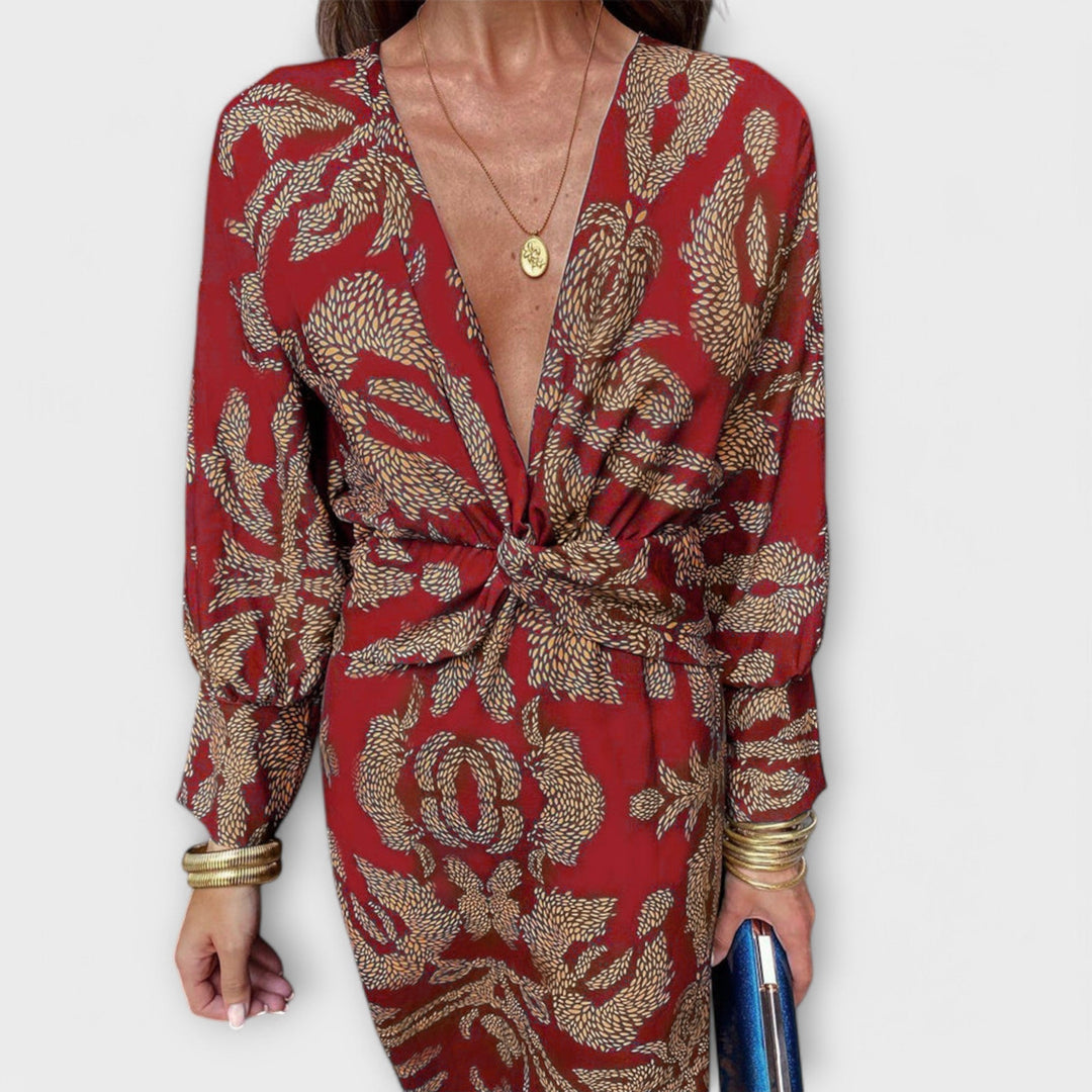 Oriana - Vestido Elegante com Mangas Longas