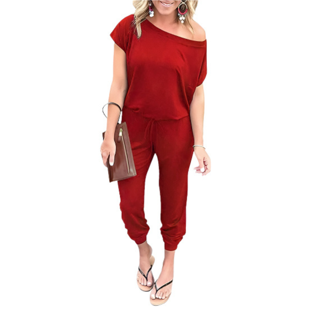 ADELFA™ – Macacão de Verão Off-Shoulder Sem Esforço