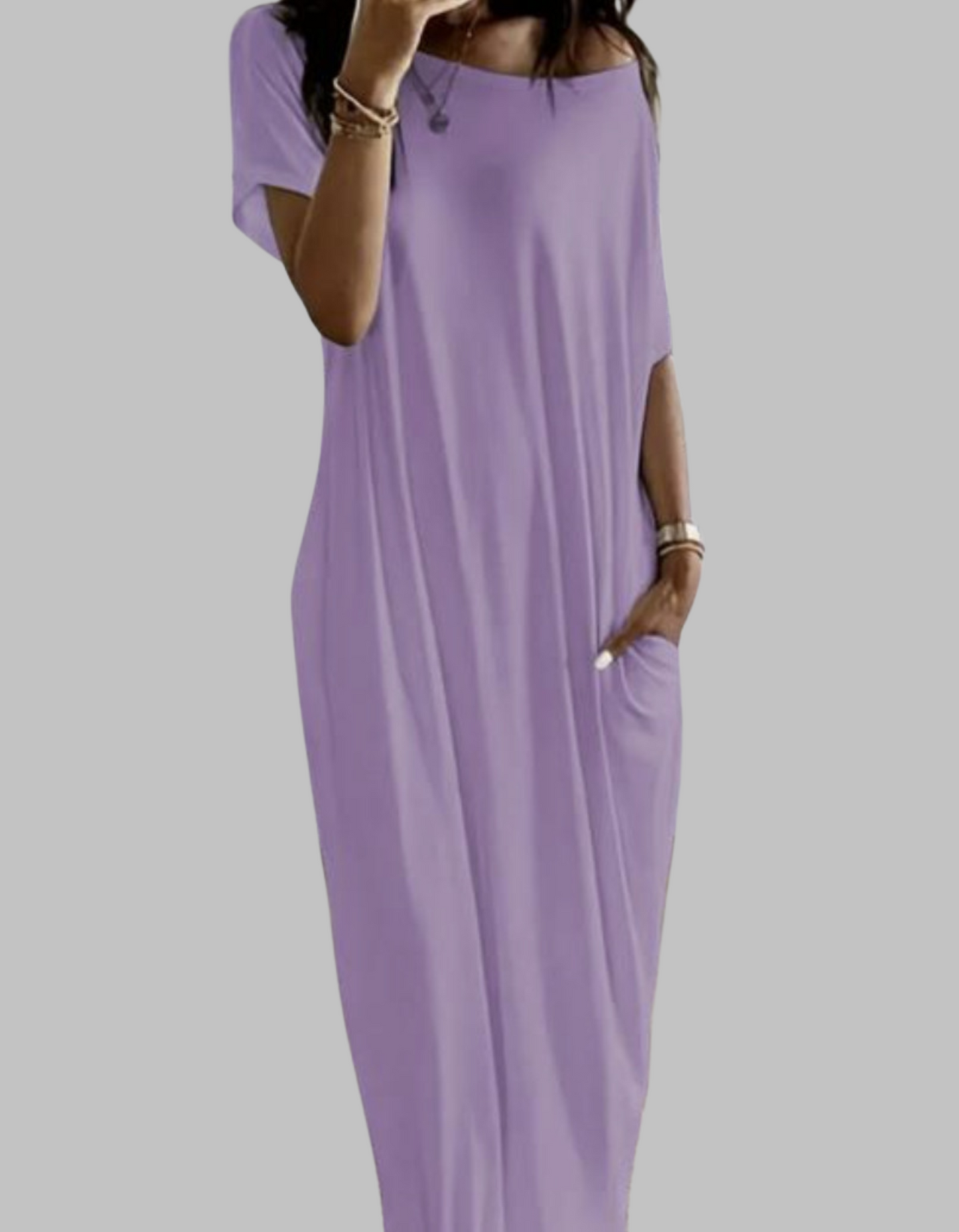 SHAEL™ - Camisola de Dormir com Decote Redondo e Corte Solto