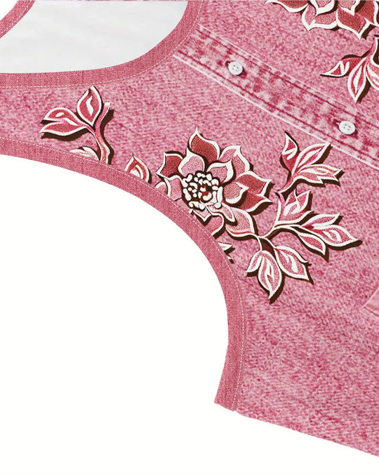 Vestido Sem Mangas com Aparência de Jeans