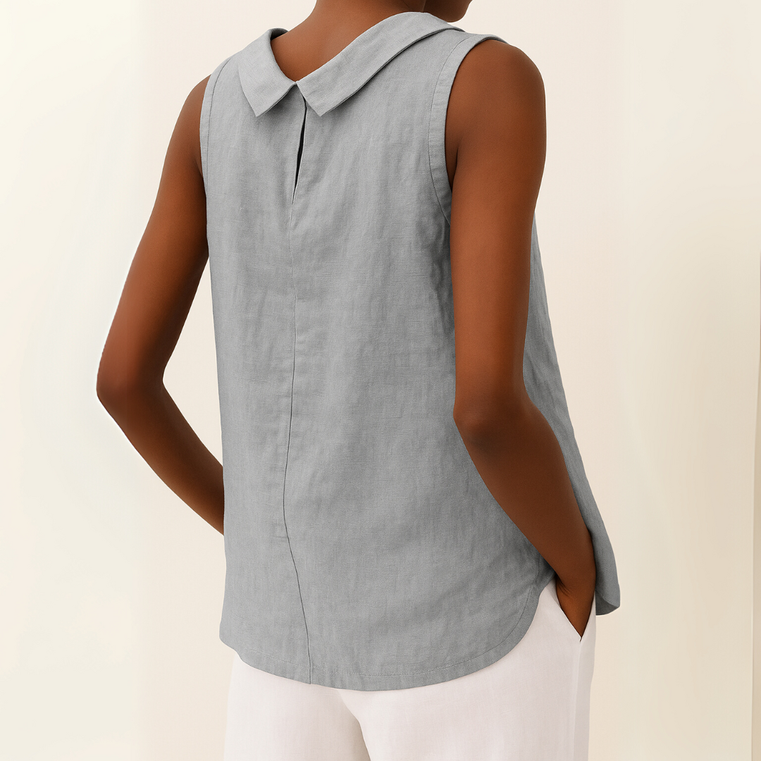 Maria™ | Blusa Sem Mangas com Gola Rolê