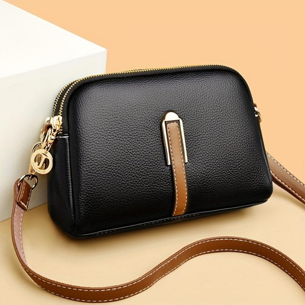 Bolsa Crossbody Mila Litchi com Estampa Em relevo