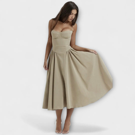 Rosalie - Vestido de Corset Sem Mangas Refinado