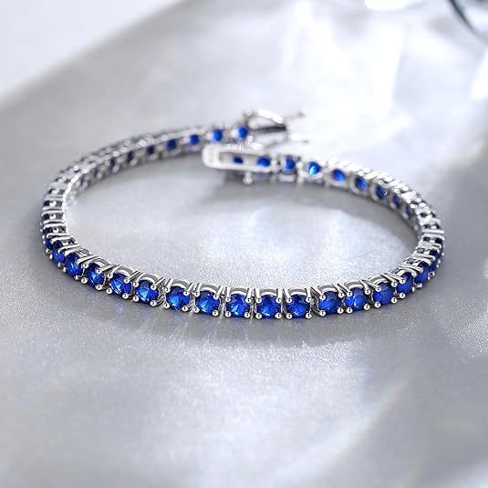 Pulseira de Tênis Safira