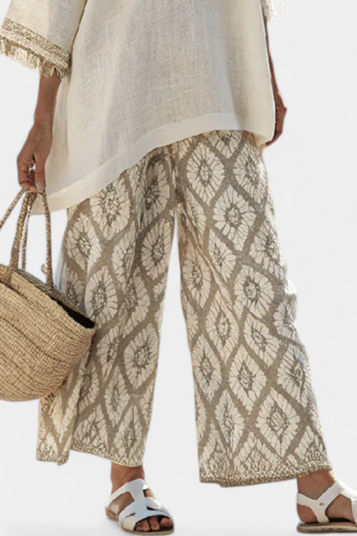 Alverra | Conjunto Sofisticado de Blusa e Calças Casuais